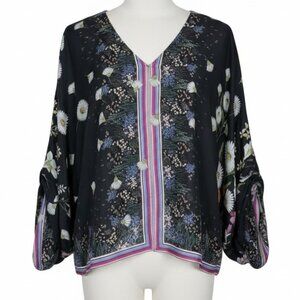 Johnny Was Silk Floral Top L/XL Boho